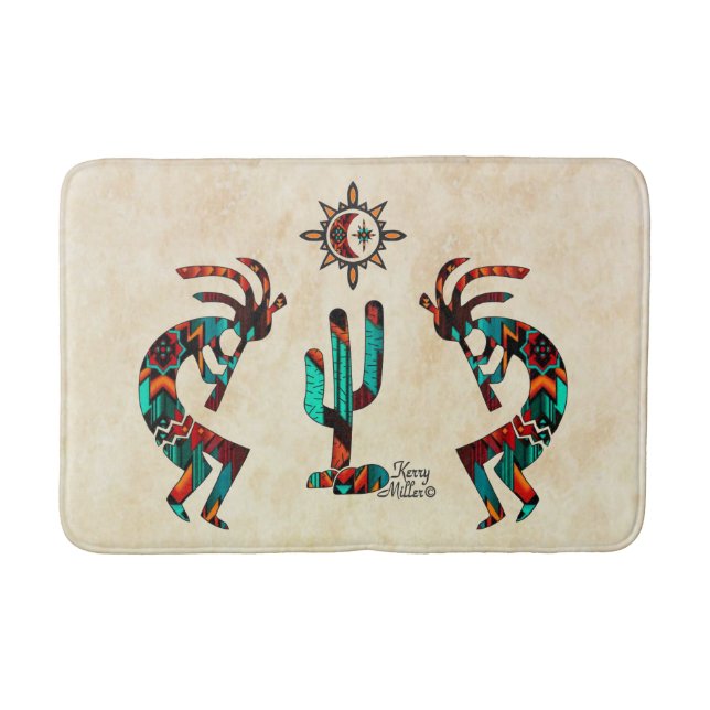 Alfombrilla De Baño Kokopelli Y Cactus (Anverso)