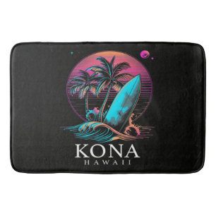 Alfombrilla De Baño Kona Hawái Tabla de Surf Hawaiana Vintage