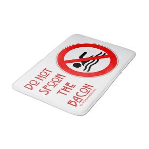 Alfombrilla De Baño La advertencia roja de SlipperyJoe's No Cucharear