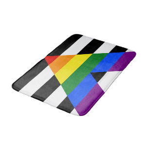 Alfombrilla De Baño La bandera de aliado heterosexual de SlipperyJoe c