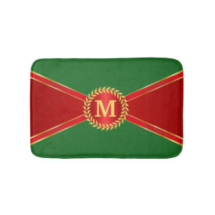 Alfombrilla De Baño La barba media de su Personalizado en rojo y verde