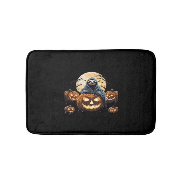 Alfombrilla De Baño La camiseta clásica de Ghostly Sloth a medianoche (Anverso)