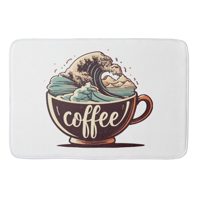 Alfombrilla De Baño La Gran Ola De Café (Anverso)