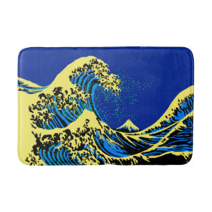Alfombrilla De Baño La gran onda de Hokusai en estilo del arte pop