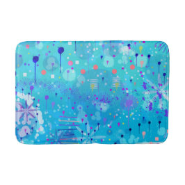 Alfombrilla De Baño La máquina de burbujas: arte abstracto azul