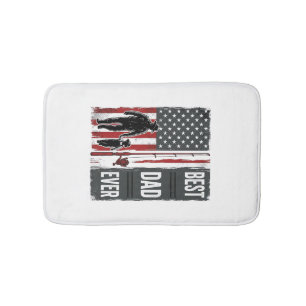 Alfombrilla De Baño La mejor bandera de pesca para papá diseño vectori