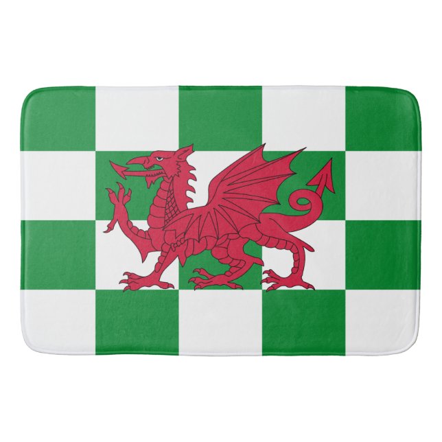 Alfombrilla De Baño La mística bandera del Dragón Celta Rojo de Gales (Anverso)
