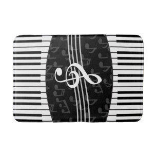 Alfombrilla De Baño La música elegante observa llaves del Clef agudo 