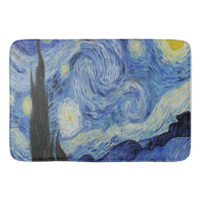 Alfombrilla De Baño La noche estrellada de Vincent Van Gogh (Anverso)