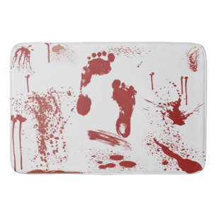 Alfombrilla De Baño La sangre sangrienta de la huella salpicó la