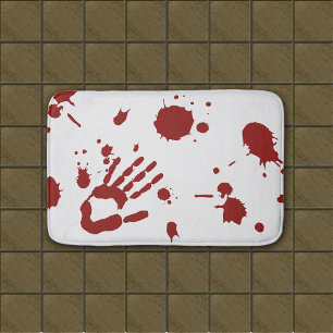 Alfombrilla De Baño La sangre sangrienta de la mano salpicó la estera