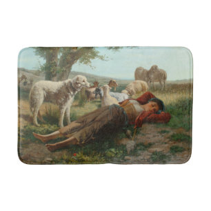 Alfombrilla De Baño La siesta del Chica de la Cabeza (de Carlo Ademoll