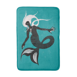 Alfombrilla De Baño La sirena gótica la creatura del mar de fantasía o