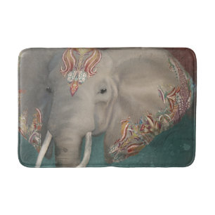 Alfombrilla De Baño La tribu moderna de Cachemira Paisley Elefante con