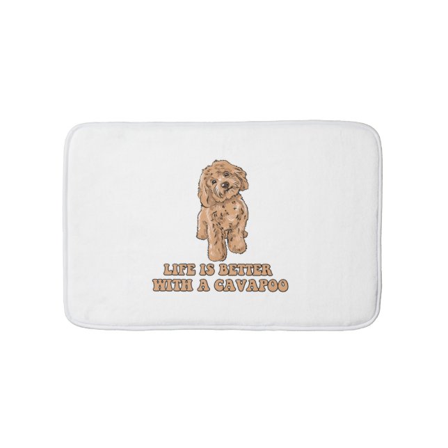 Alfombrilla De Baño La Vida Es Mejor Con Una Cavapoo - Perro Funny Lov (Anverso)