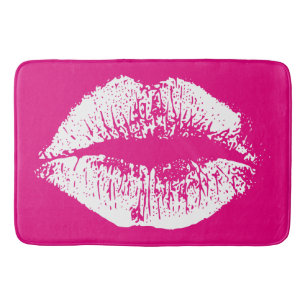 Alfombrilla De Baño Labios blancos #56