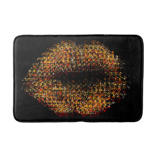 Alfombrilla De Baño Labios de arte abstractos modernos #27