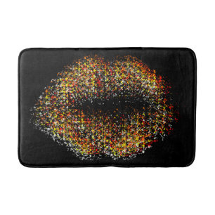 Alfombrilla De Baño Labios de arte abstractos modernos #34