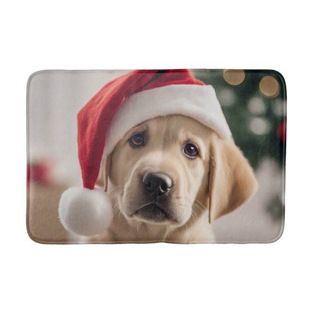 Alfombrilla De Baño Labrador Recuperador Navidades (Anverso)