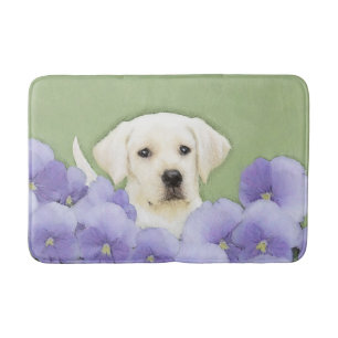 Alfombrilla De Baño Labrador Recuperador Pintura de Cachorro Original