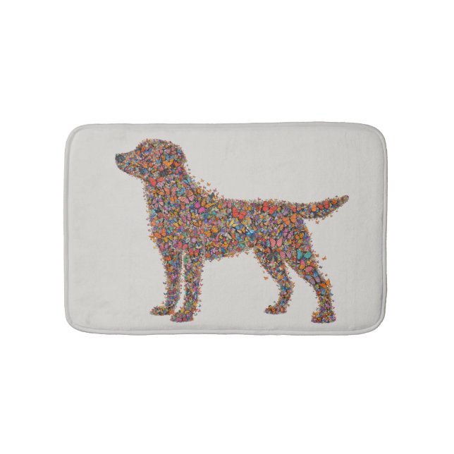 Alfombrilla De Baño Labrador Retriever Butterfly Silhouette | Dog Mama (Anverso)