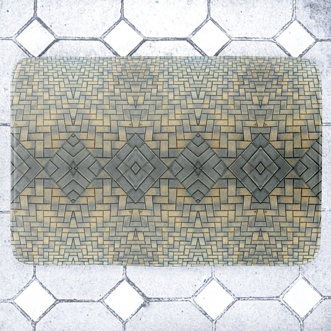 Alfombrilla De Baño Ladrillo de mosaico gris y amarillo (Subido por el creador)