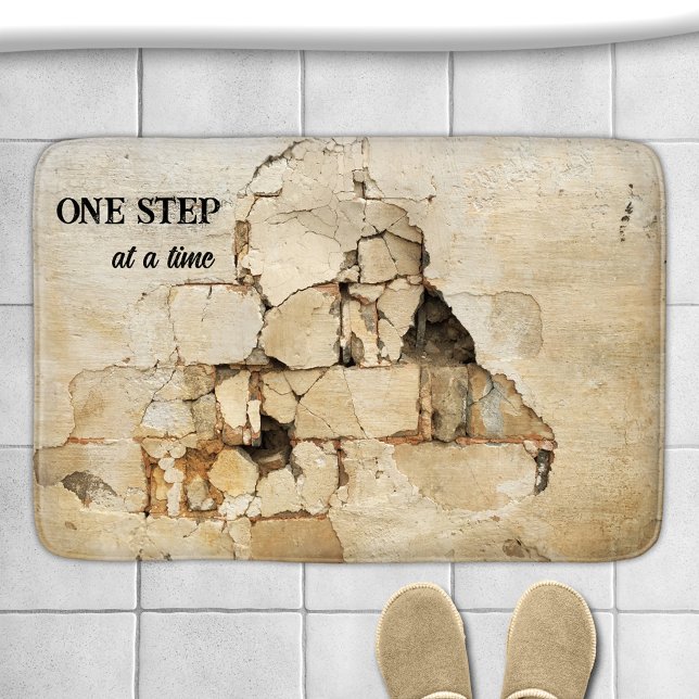 Alfombrilla De Baño Ladrillo Industrial Grunge (Bath mat featuring a grunge brick wall design)