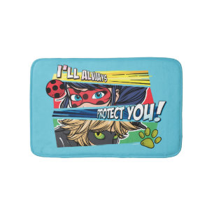 Alfombrilla De Baño Ladybug milagroso y Cat Noir siempre te protegen