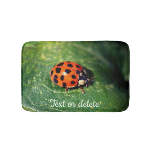 Alfombrilla De Baño Ladybug On Leaf Close Personalizado