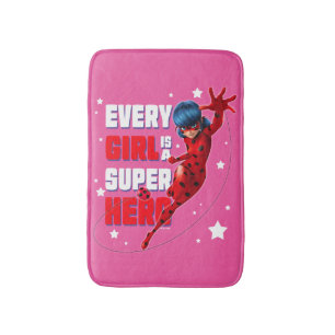 Alfombrilla De Baño Ladybug Todo Chica es un Super Hero