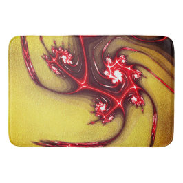 Alfombrilla De Baño Lagartija rojiza fractal sobre textura suave de oc