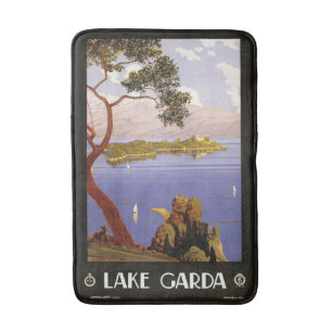 Alfombrilla De Baño Lago de Garda Italia Viaje Vintage Poster esteras