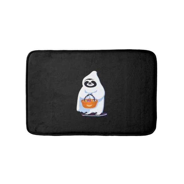 Alfombrilla De Baño Lágrima de Halloween vestida como truco fantasma o (Anverso)