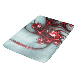 Alfombrilla De Baño Lágrima fractal rojo brillante sobre textura ásper