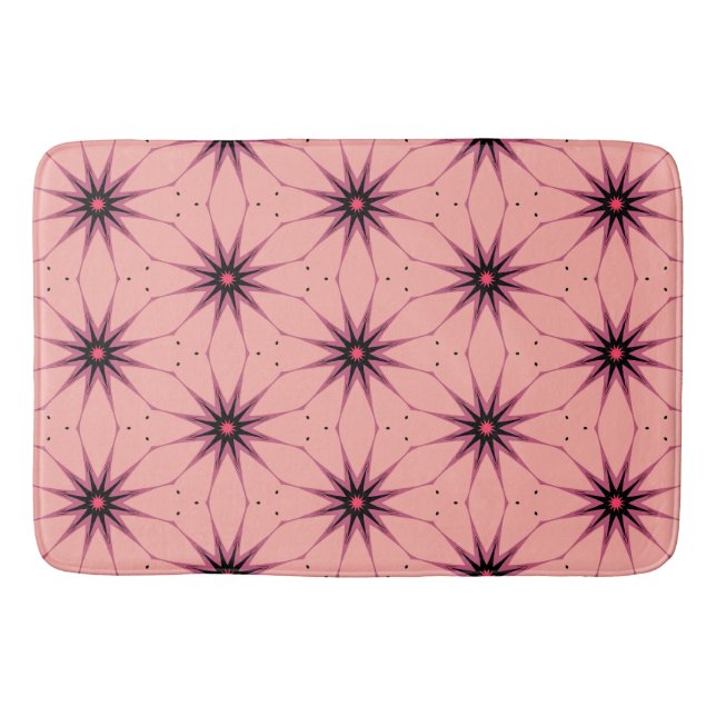 Alfombrilla De Baño Lámpara de patrón geométrico de arranque rosa (Anverso)