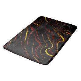 Alfombrilla De Baño Largas huellas de oro rojo ondulado en baño de fon