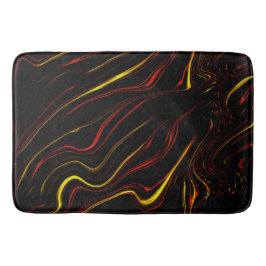 Alfombrilla De Baño Largas huellas de oro rojo ondulado en baño de fon