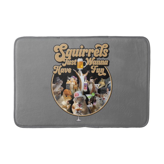 Alfombrilla De Baño Las ardillas solo quieren divertirse (Anverso)