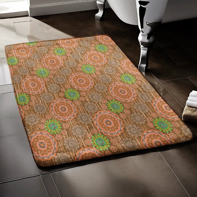 Alfombrilla De Baño Las fibras Naranjas de dispersión de lluvia floral (Subido por el creador)