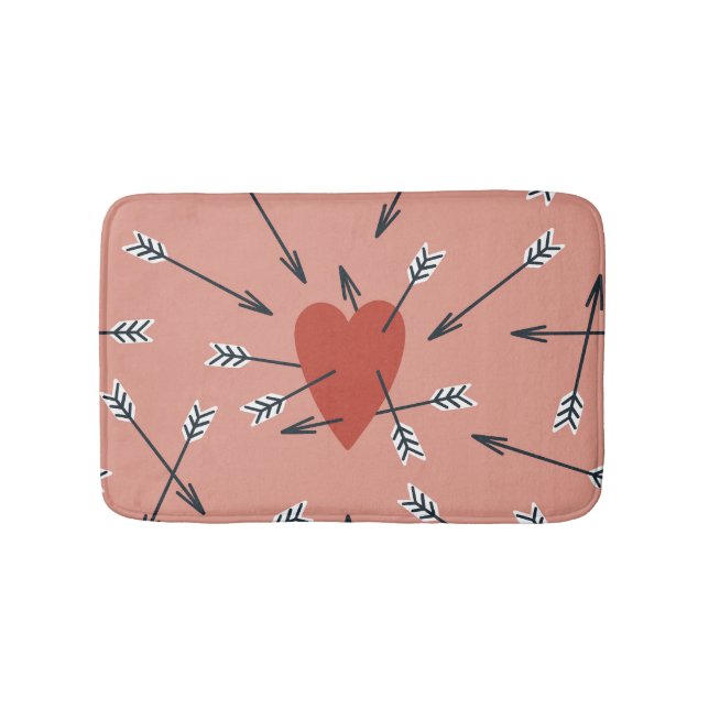 Alfombrilla De Baño Las flechas del corazón hechas a mano. (Anverso)