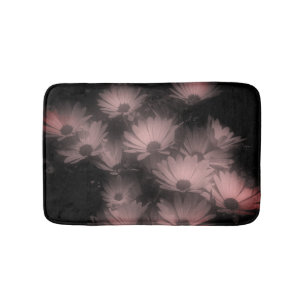 Alfombrilla De Baño Las flores africanas de margarita blanco negro alt