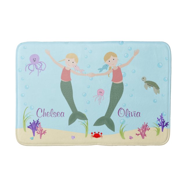 Alfombrilla De Baño Las hermanas rubias de la sirena personalizaron la (Anverso)