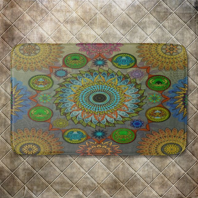 Alfombrilla De Baño Las leyes de Brachyura arte de mandala simbólica (Subido por el creador)