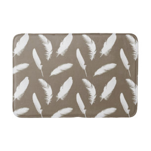 Alfombrilla De Baño Las plumas blancas en Taupe Tan