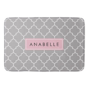 Alfombrilla De Baño Latticework gris, tonterías marroquíes, tu nombre