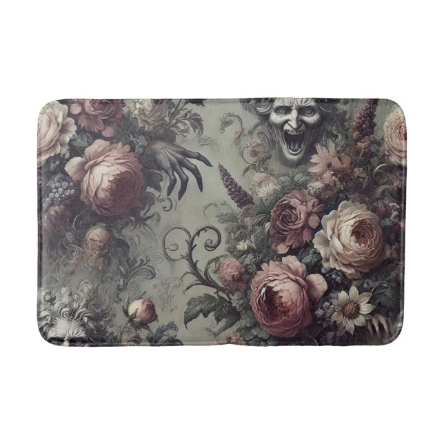 Alfombrilla De Baño Laugh Lines - Floral gótica (Anverso)