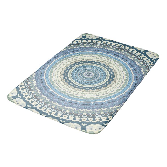 Alfombrilla De Baño Lavanda azul claro Mandala (Angular)