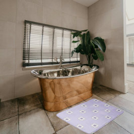 Alfombrilla De Baño Lavanda de color morado dorada de aspecto floral d