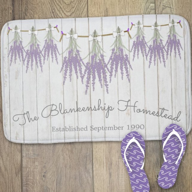 Alfombrilla De Baño Lavanda de la casa de labranza francesa dobla blan (Subido por el creador)