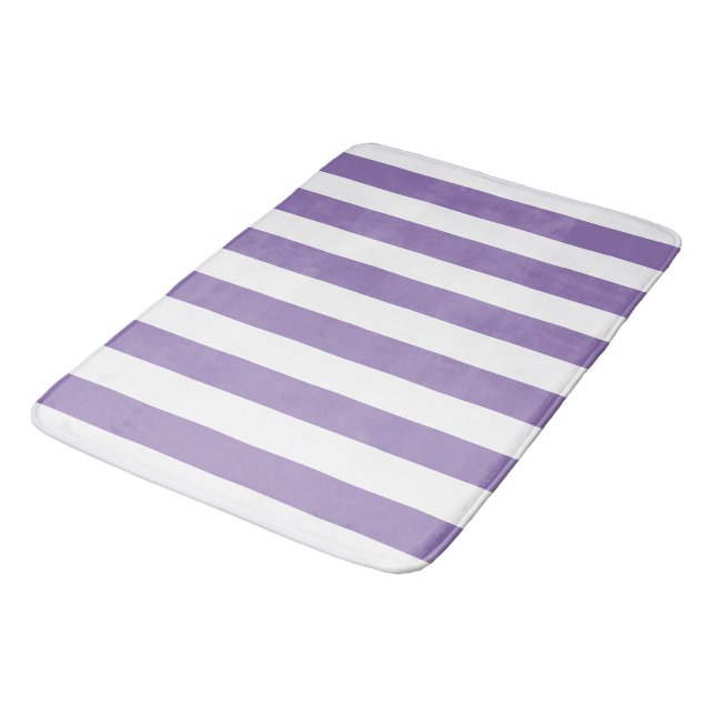Alfombrilla De Baño Lavanda de rayas verticales gruesas rayas rayadas (Angular)